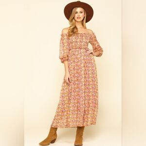 MOLLY BRACKEN WOMEN'S PINK PRINT SMOCK DRESS